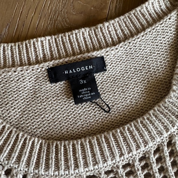 Halogen Open Stitch Sleeveless Sweater Tank in Oxford Tan - Picture 5 of 10